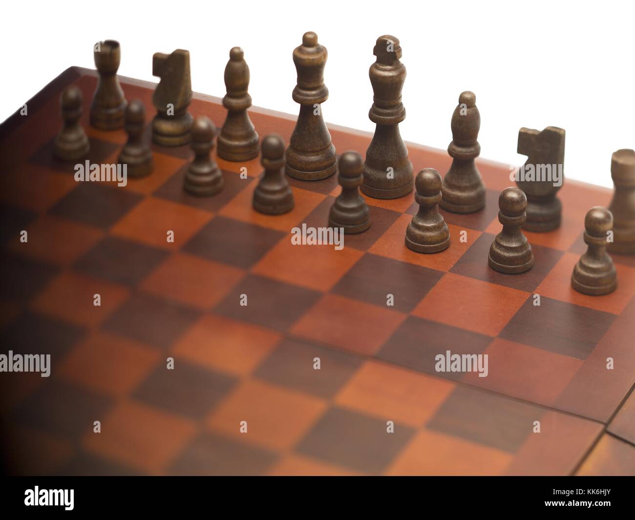 Vintage wooden chess pieces (King and Queen Stock Photo - Alamy