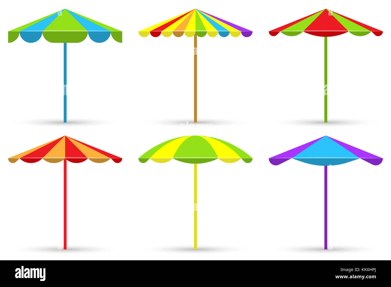 Sunshade set. Umbrellas on white background. Vector illustration Stock Photo