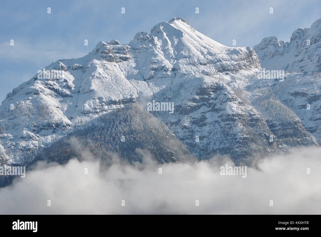 the first snow covers the mountains Stock Photo - Alamy