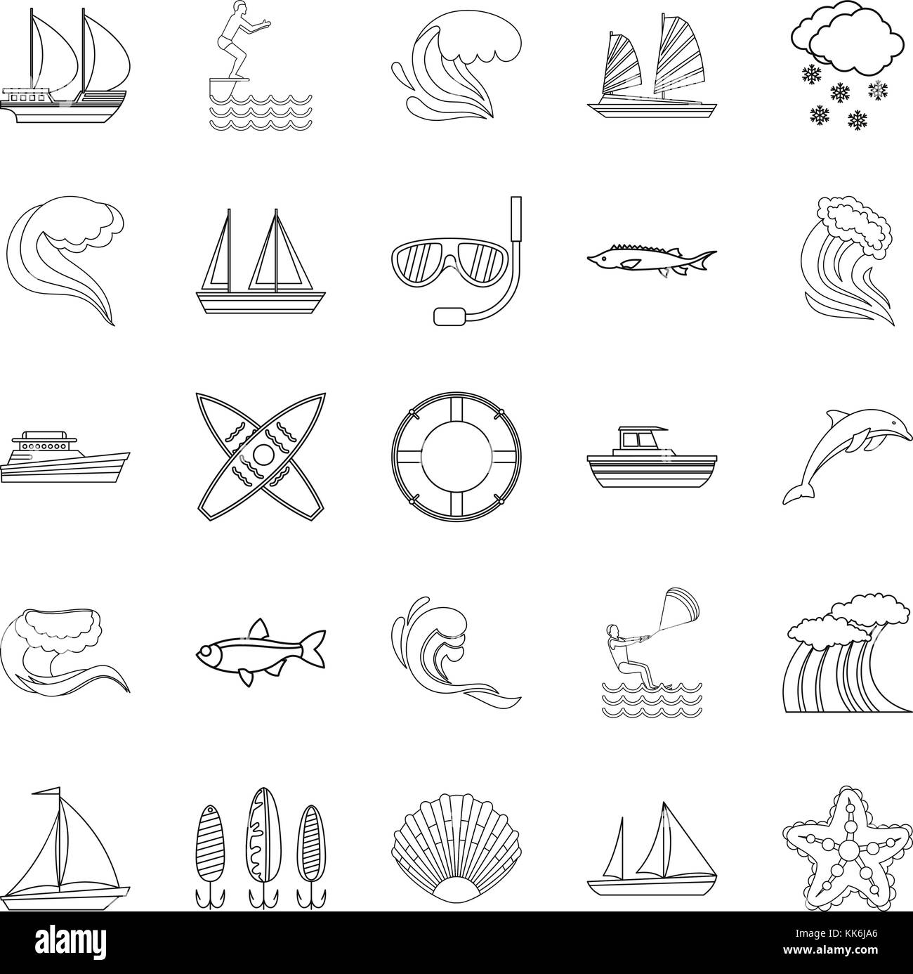 Water bewitched icons set, outline style Stock Vector Image & Art - Alamy
