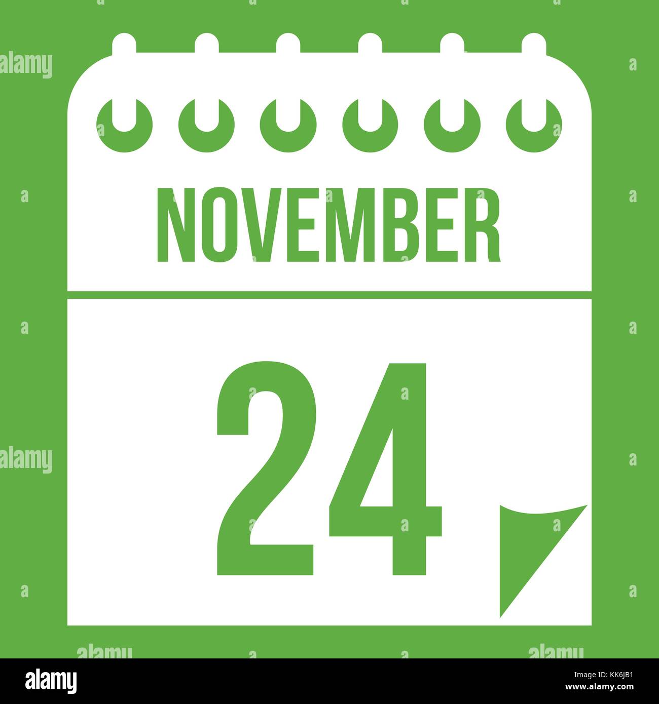 24 november calendar icon green Stock Vector Image & Art - Alamy