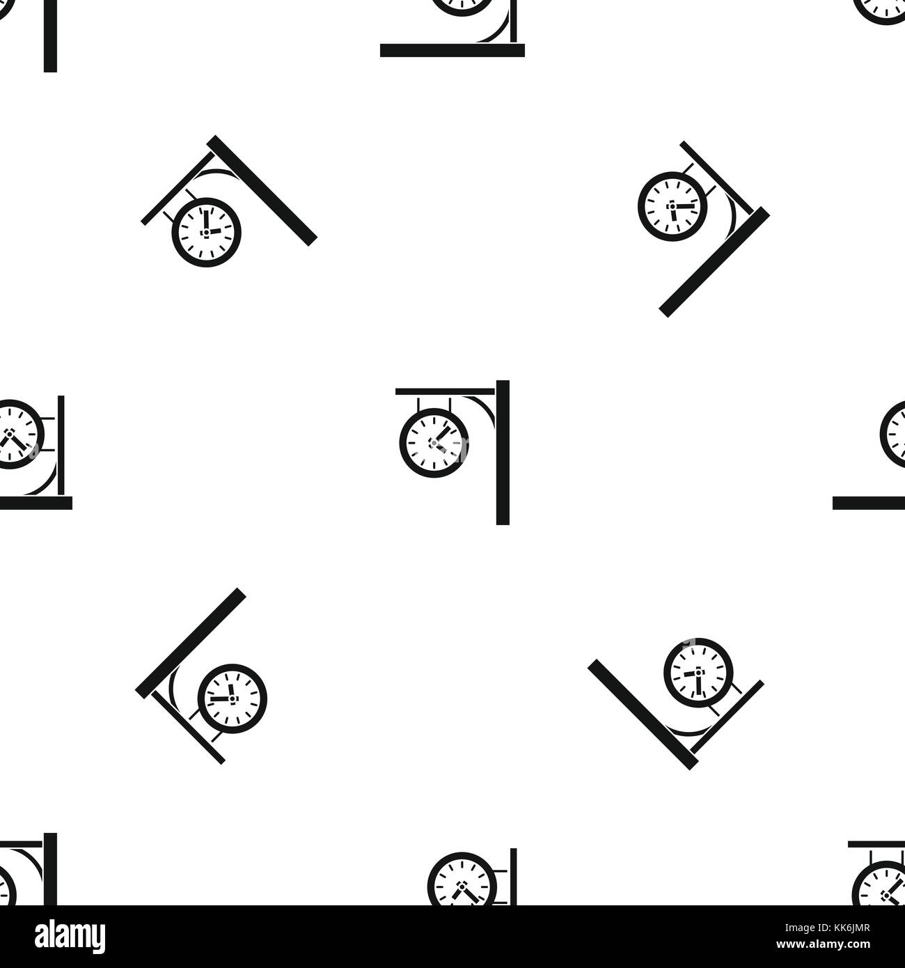 Station clock pattern seamless black Stock Vector Image & Art - Alamy