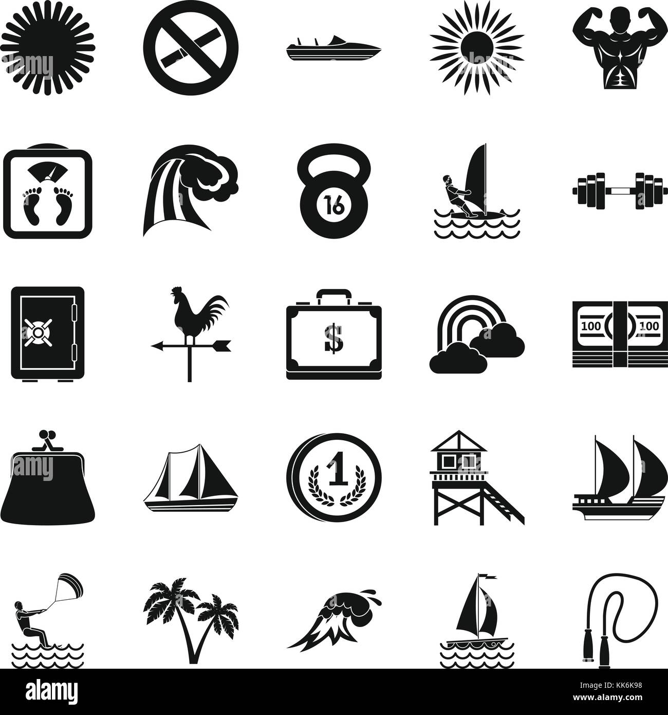 Water training icons set, simple style Stock Vector Image & Art - Alamy