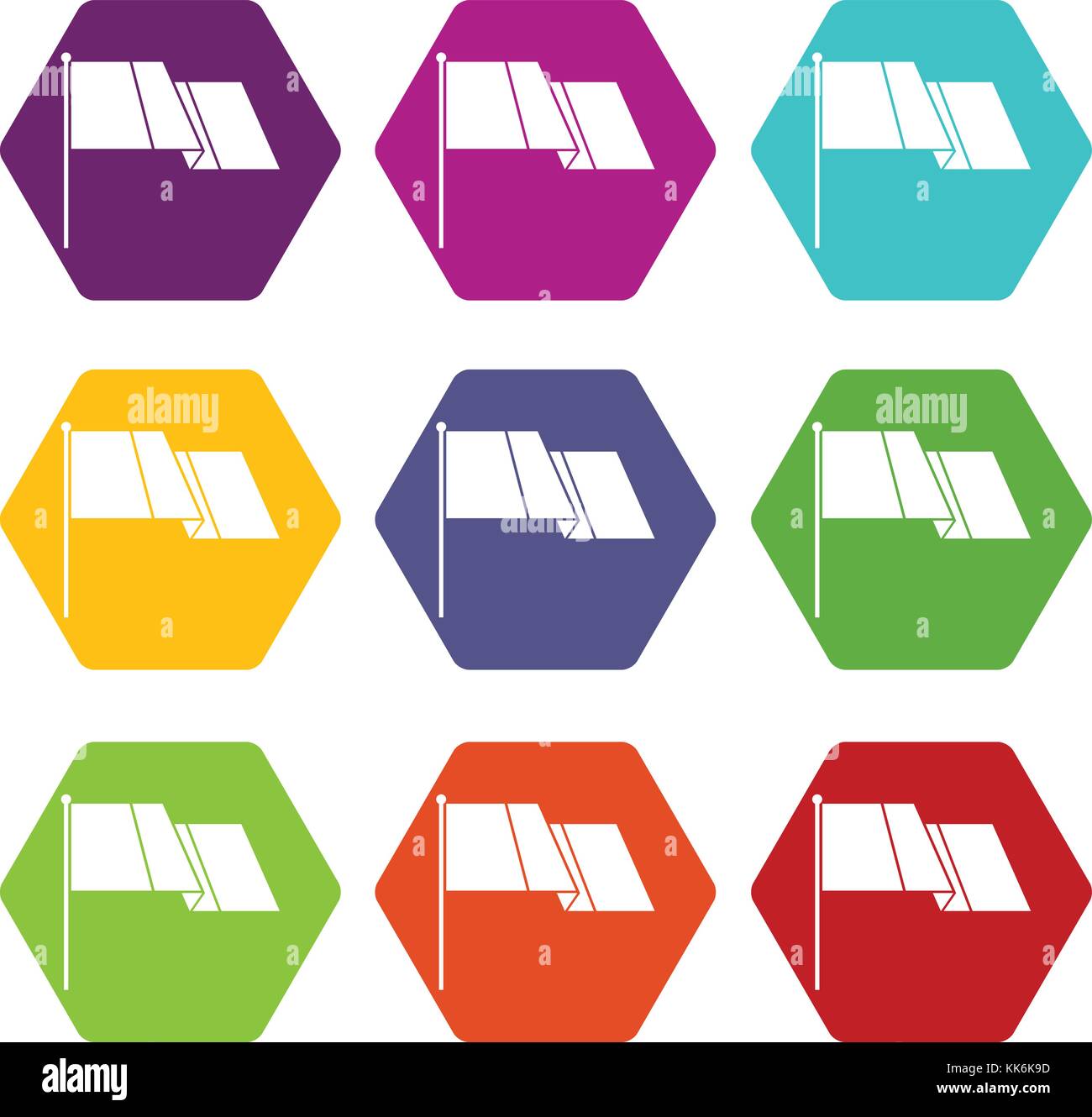 Flag icon set color hexahedron Stock Vector Image & Art - Alamy