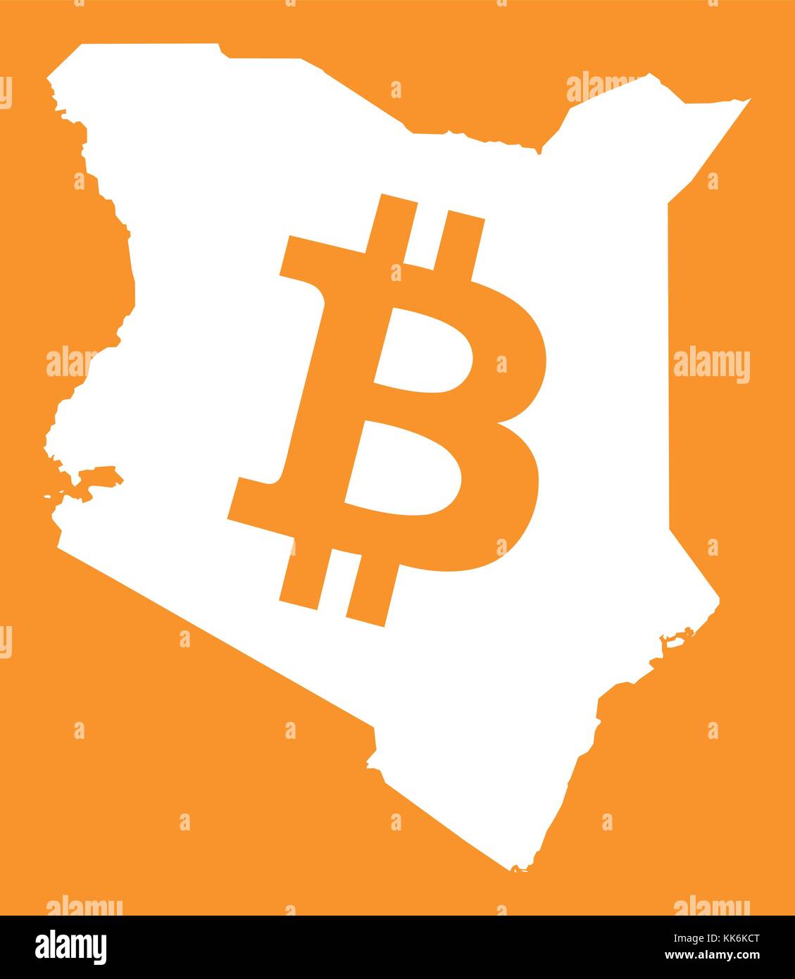 Kenya map with bitcoin crypto currency symbol illustration Stock Vector  Image & Art - Alamy