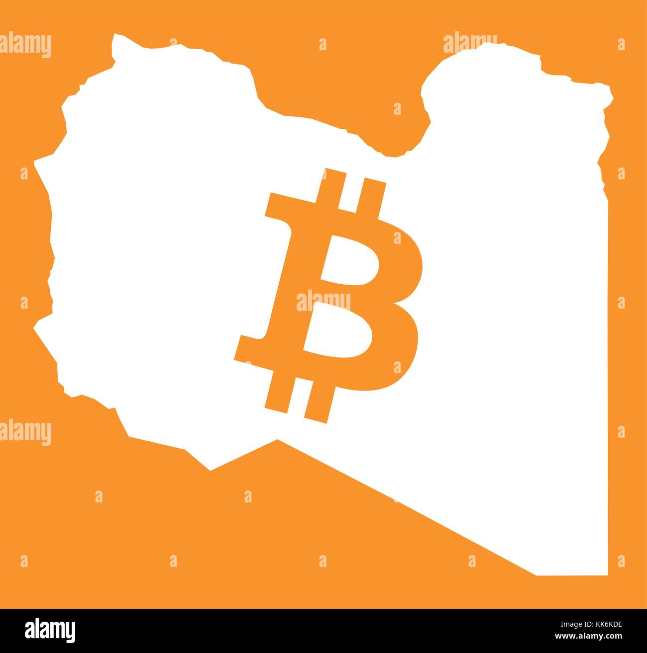 Libya map with bitcoin crypto currency symbol illustration Stock Vector Image & Art Alamy