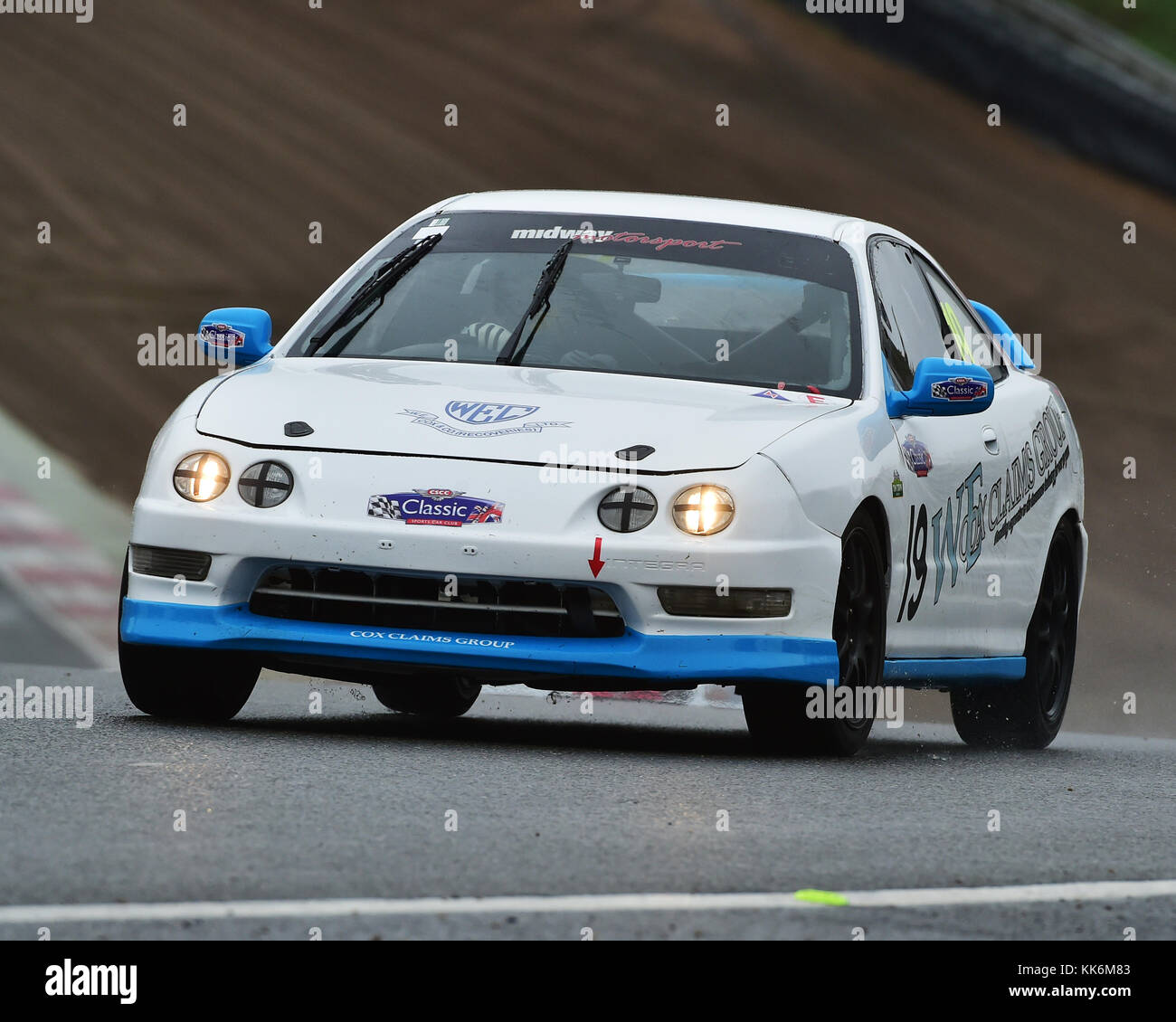 Michael Cox, Jason Cox, Honda Integra, Tin Tops, Night Race Meeting, CSCC, Classic Sports Car Club, Brands Hatch, November 2017, auto racing, cars, ci Stock Photo