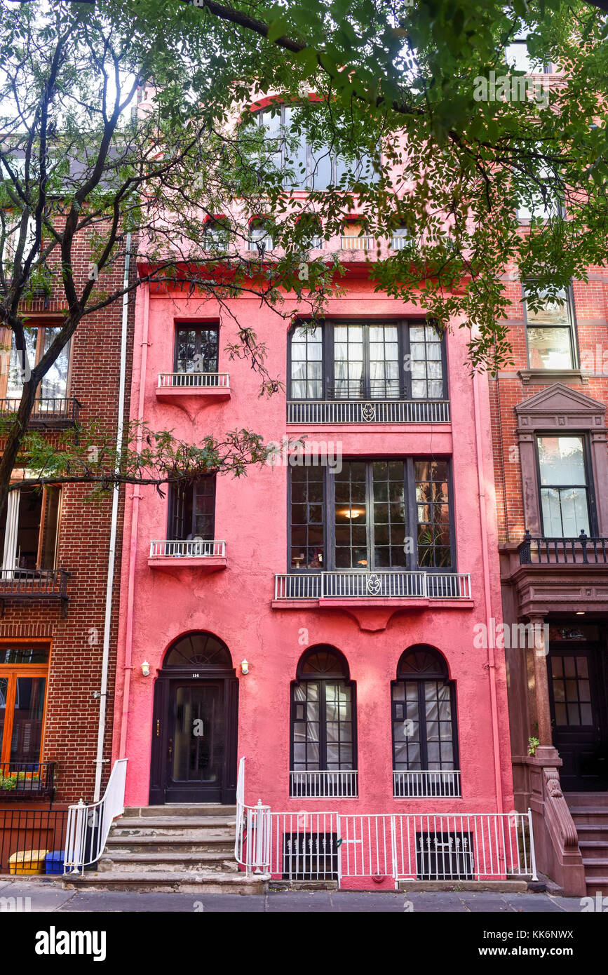 Classic Greek Revival Townhouse architecture in Greenwich Village in