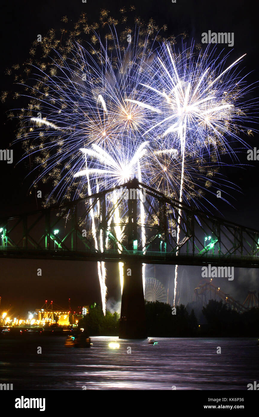 Montreal,Canada,22 July,2017.International fireworks competition at La