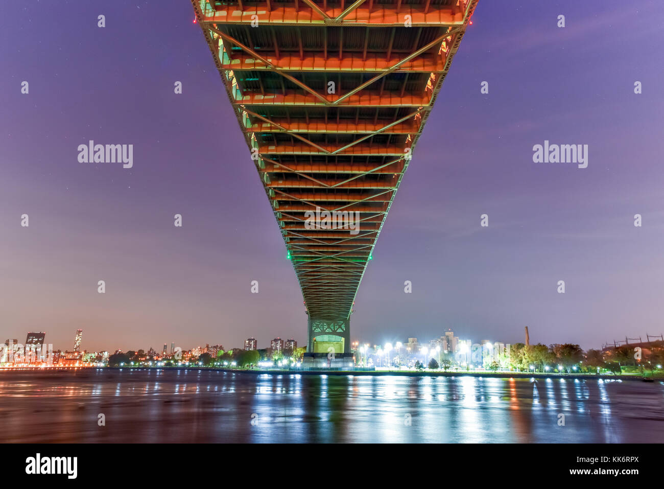 Robert F. Kennedy Bridge (aka Triboro Bridge) at night, in Astoria