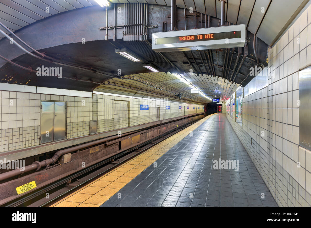 Jersey City, NJ - November 13, 2016: The Exchange Place PATH station