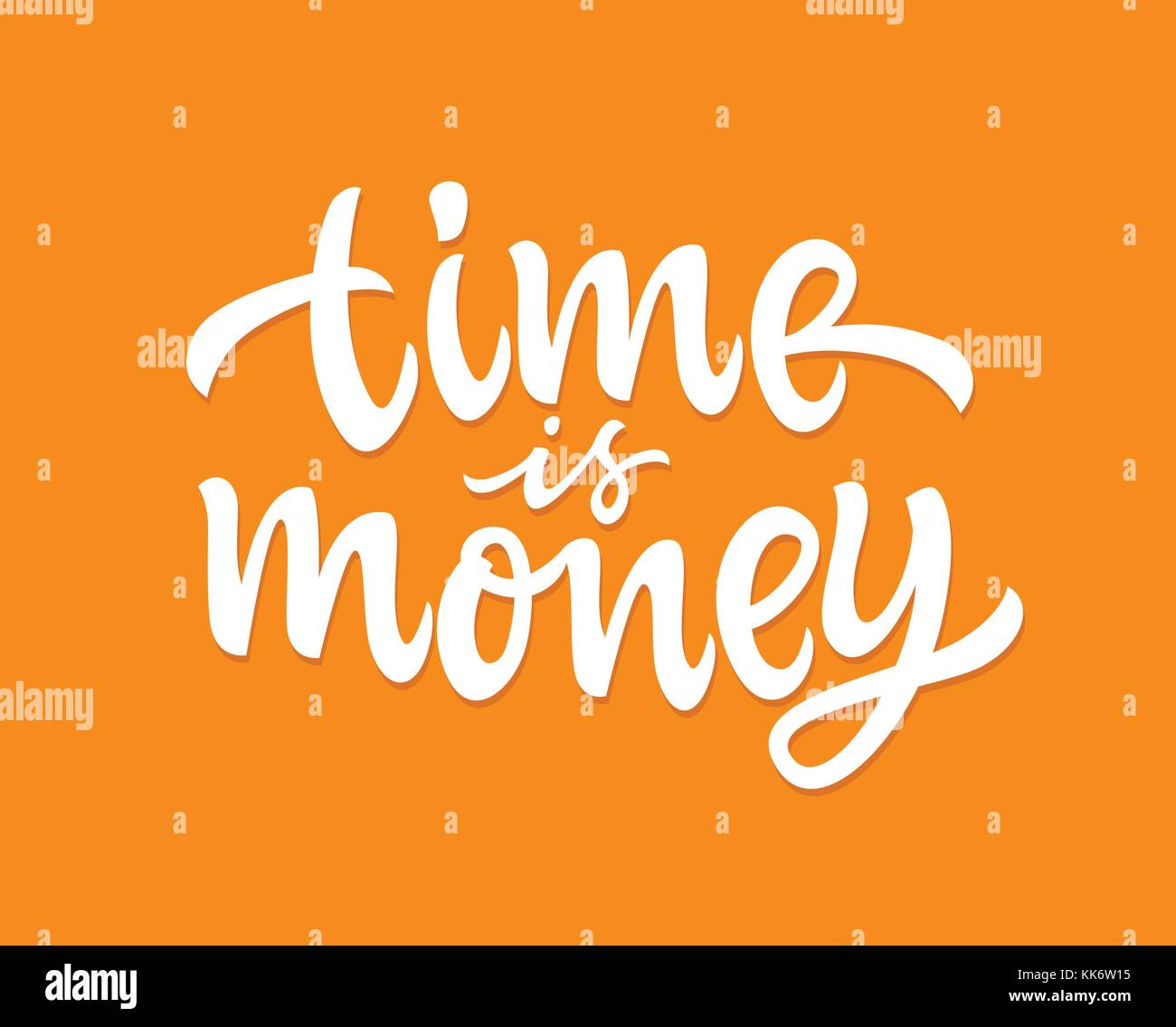 Time Is Money - vector hand drawn brush lettering Stock Vector