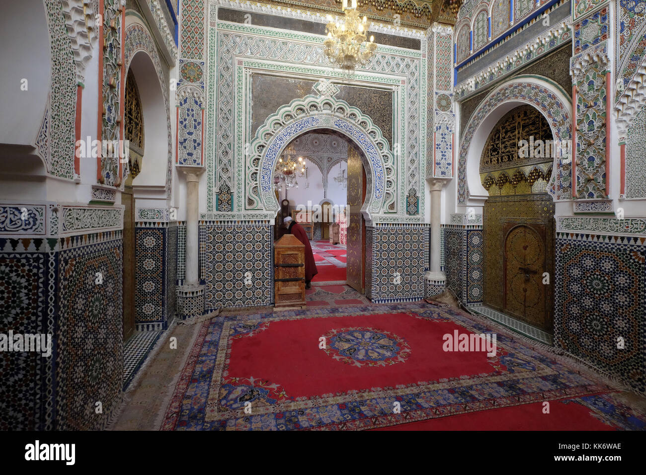 Sanctuary of Zaouia Moulay Idriss II in Fes el Bali Old Fes in the capital city of Fez Morocco Stock Photo
