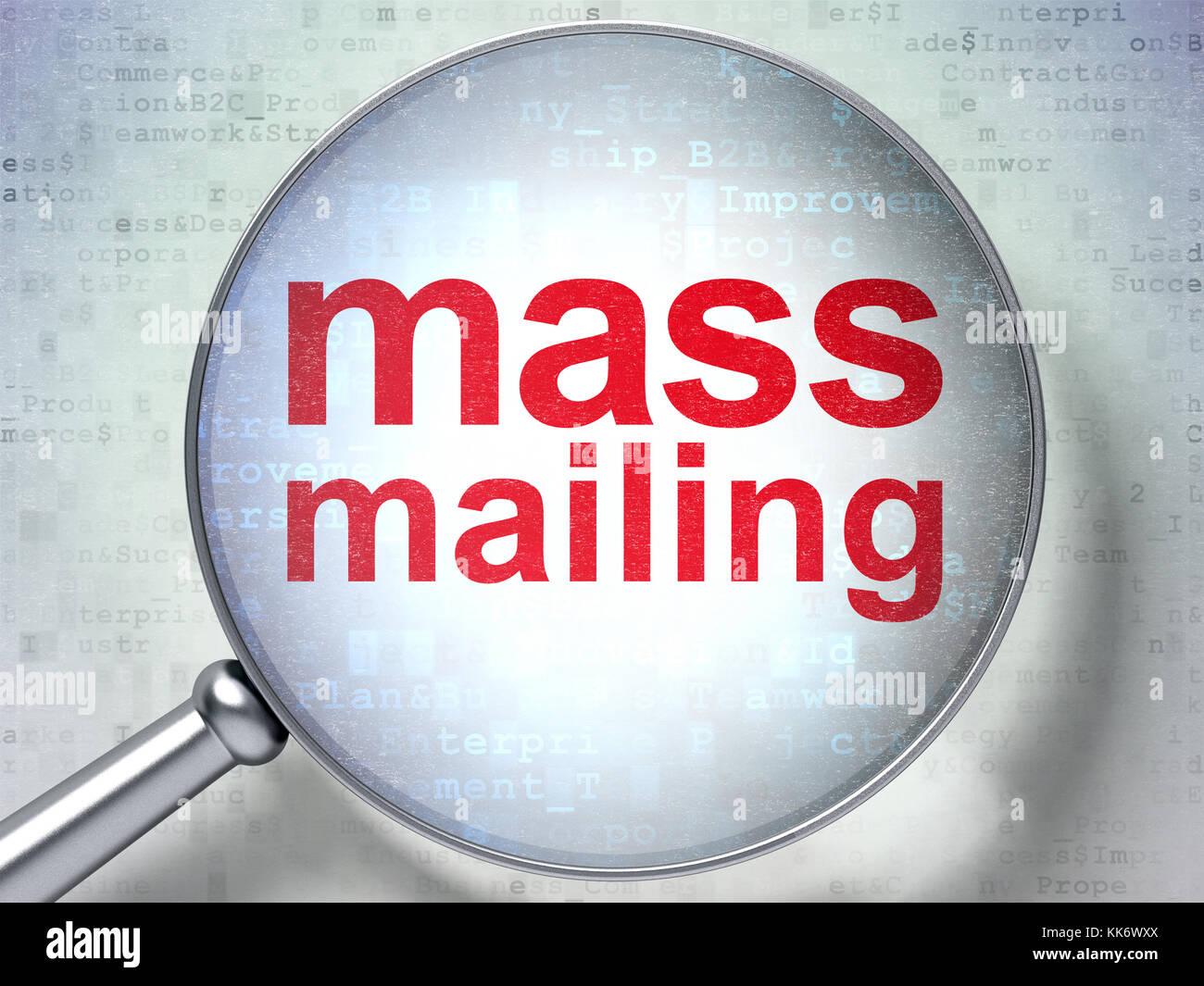 Marketing concept: Mass Mailing with optical glass Stock Photo - Alamy