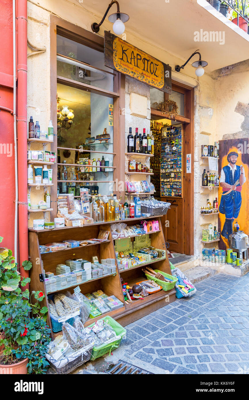 Small shop in Chania Shop selling local foods and products, Chania