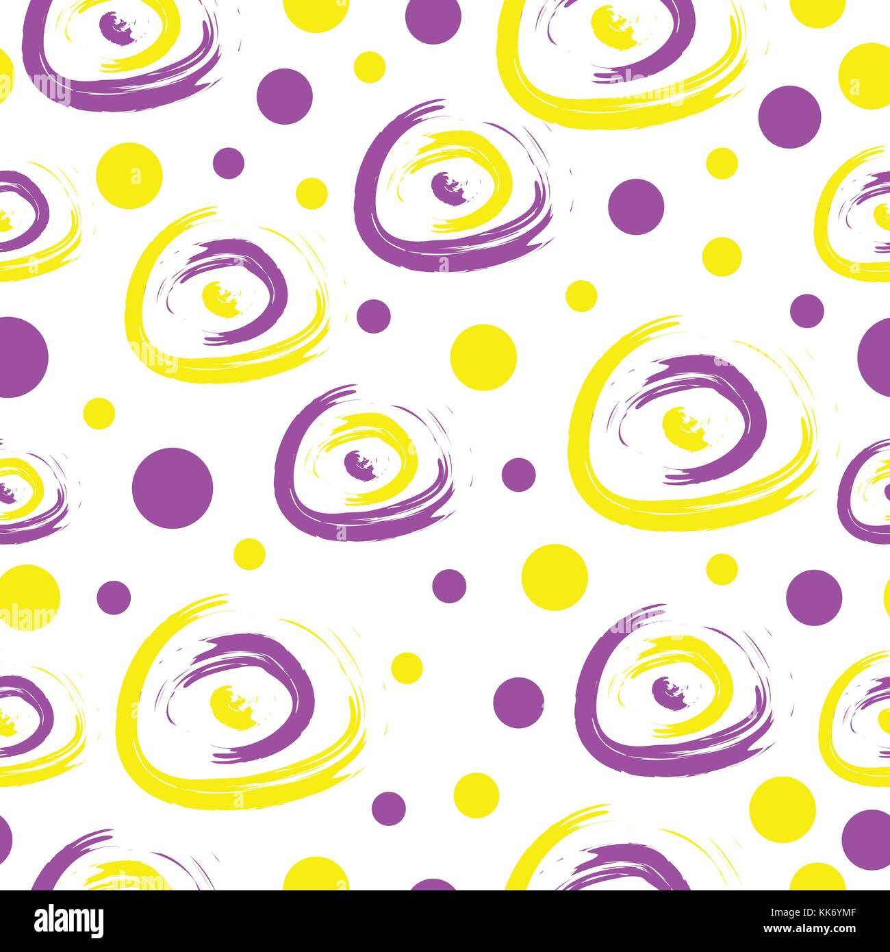 seamless tileable pattern with abstract circles in purple and yellow ...