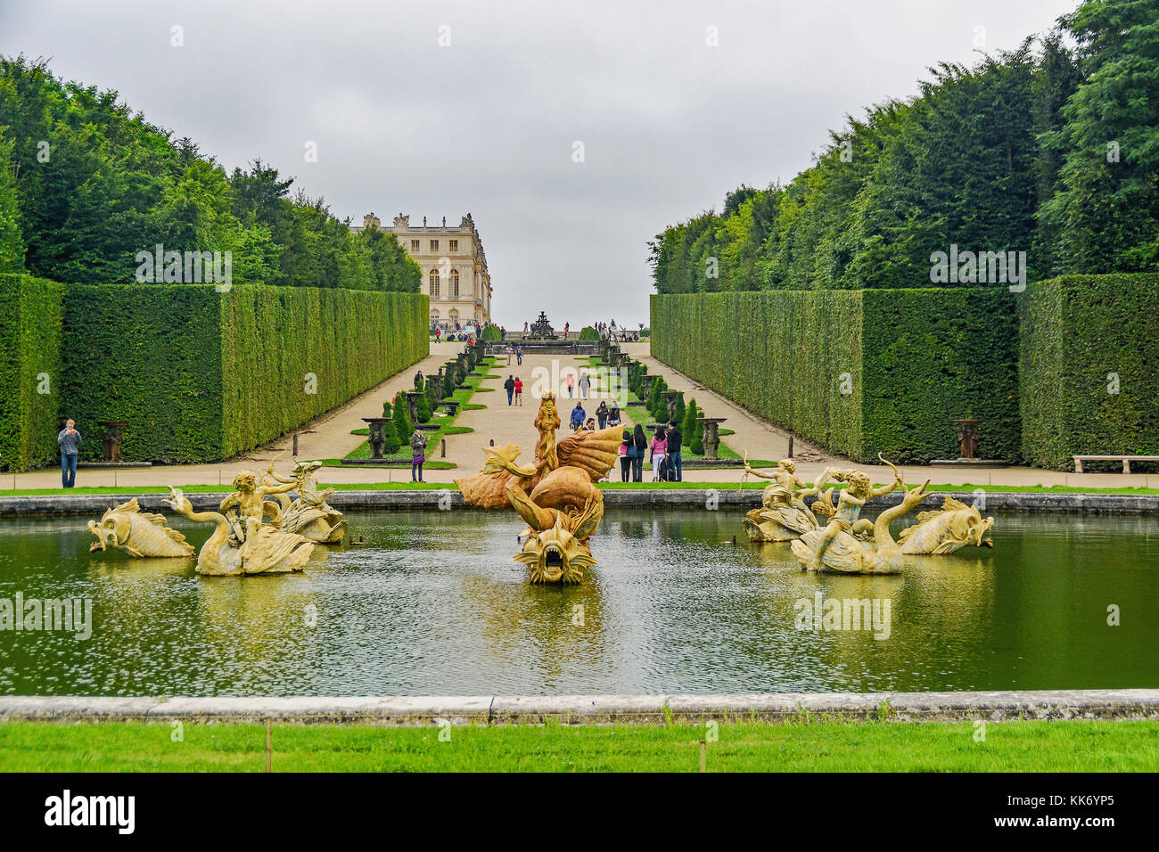 Dragon Fountain at the Palace of Versailles taken during the summer of 2014. Stock Photo