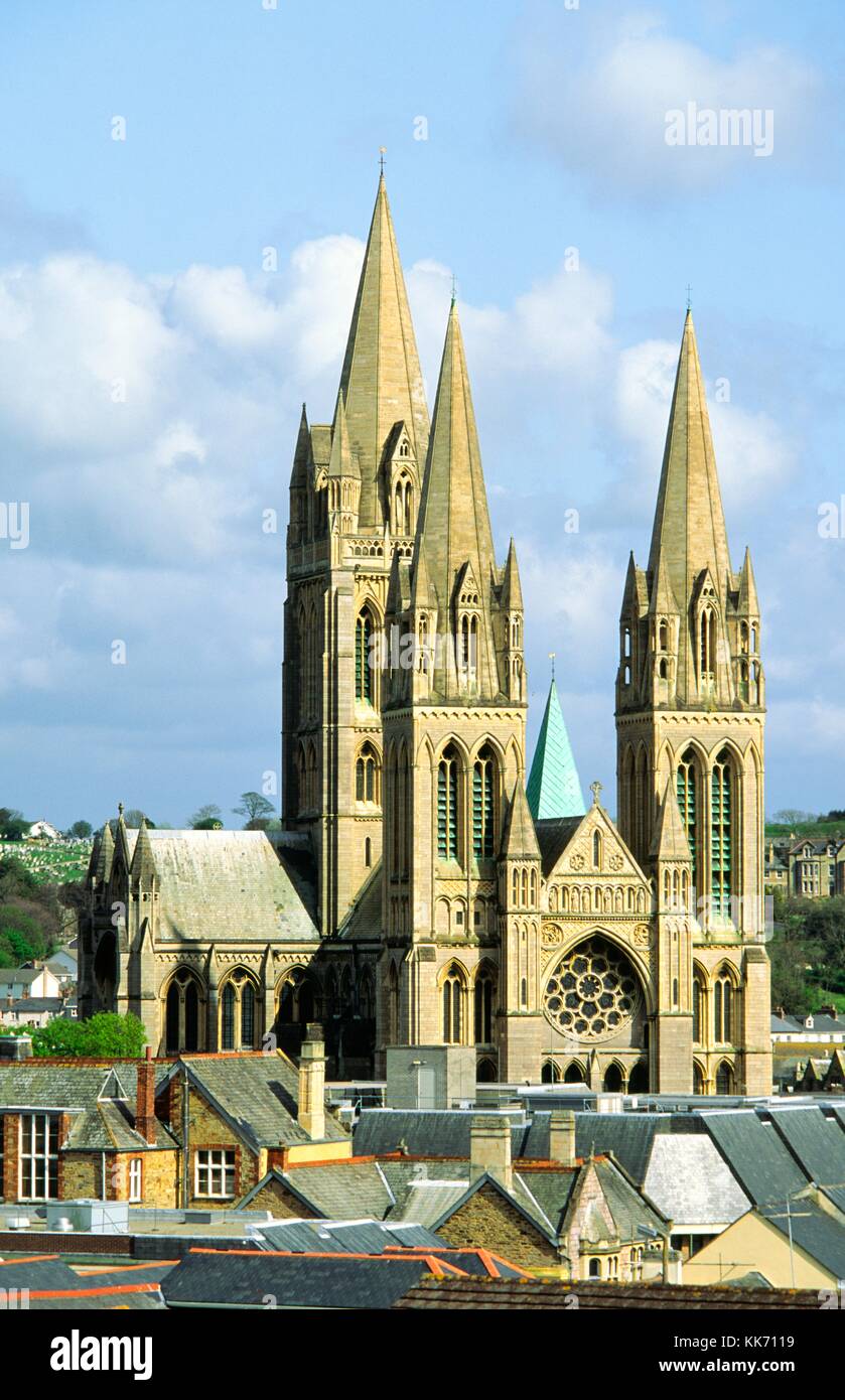 Truro Cathedral in Cornwall southwest England UK United Kingdom Great Britain Stock Photo