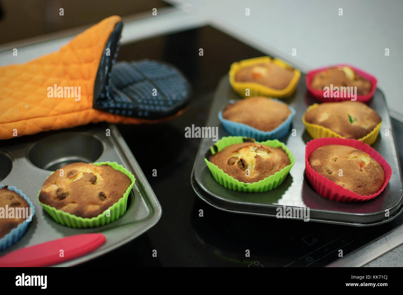 cooking muffin with candied fruit Stock Photo Alamy