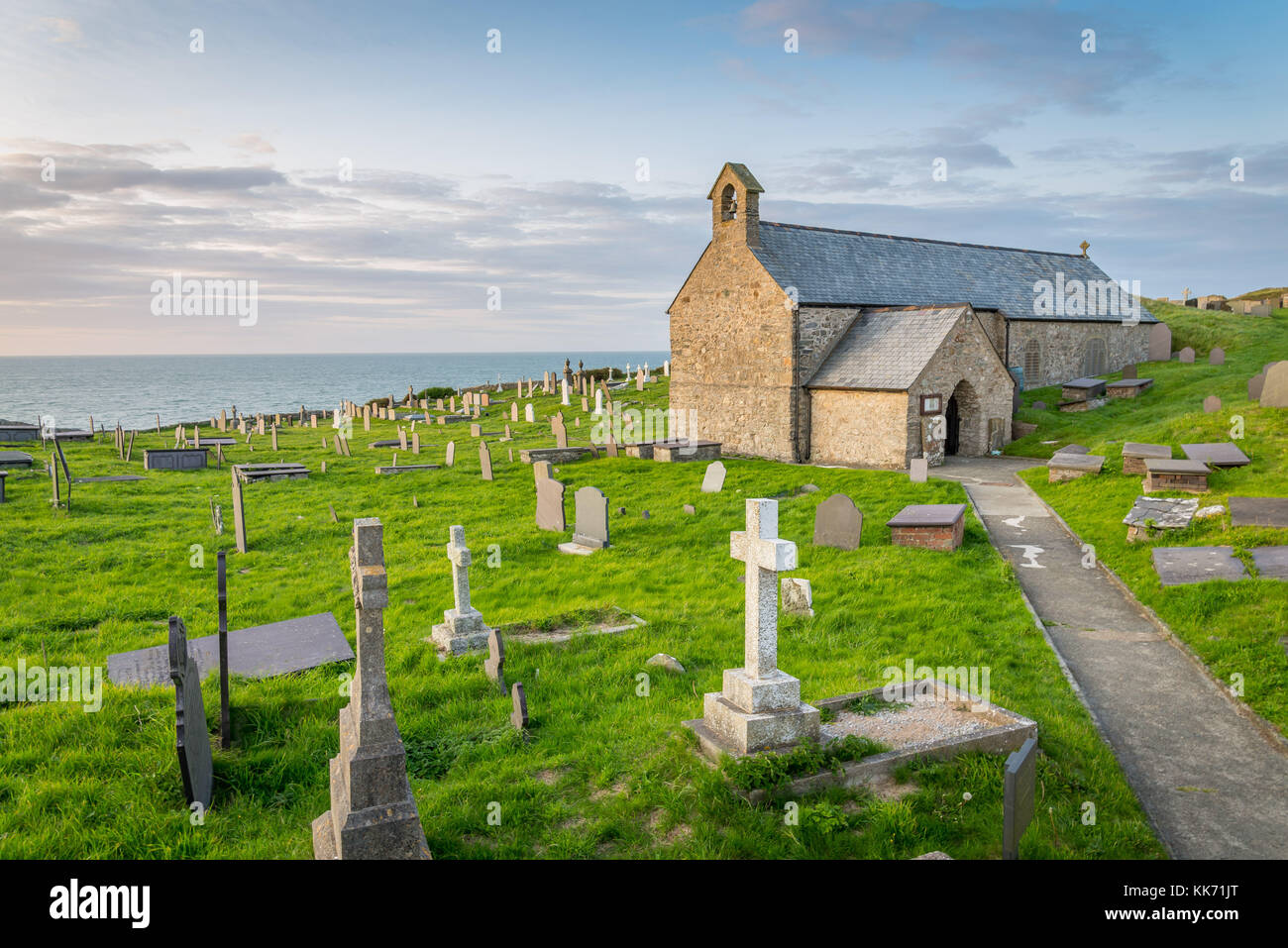 Llanbadrig Church; Cemaes; Anglesey; Wales; UK Stock Photo Alamy