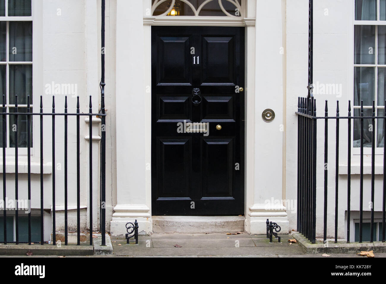 London, UK. 22nd November, 2017. Number 11 Downing Street on the morning of Chancellor of the Exchequer Philip Hammond's Budget announcement. Stock Photo
