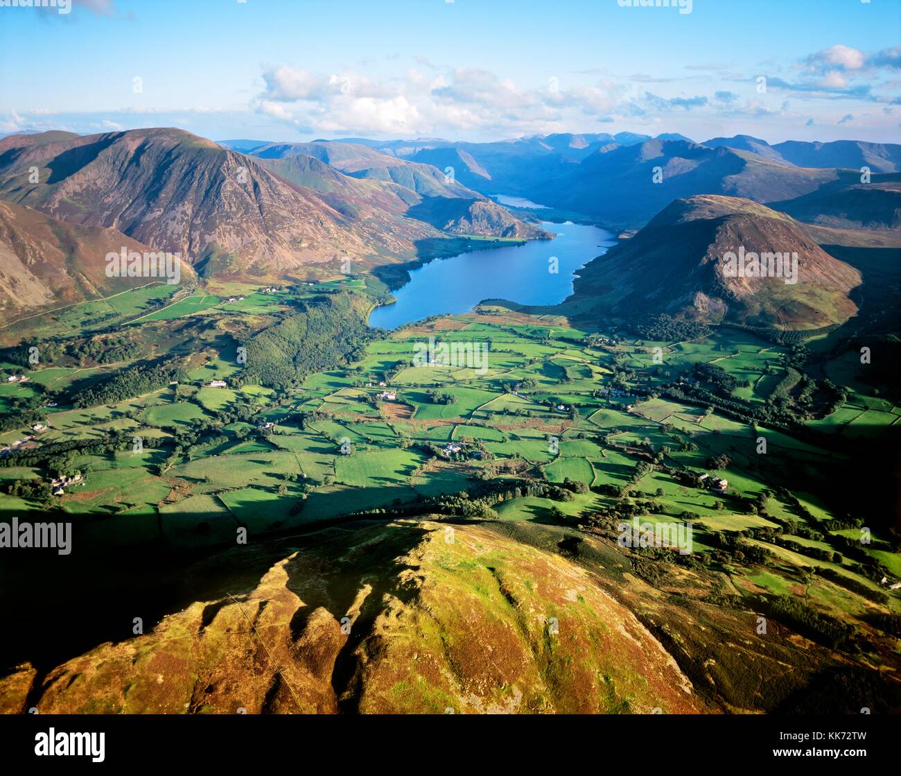 Lake District National Park. View southeast over Crummock Water, Grasmoor, Buttermere to the central fells. Cumbria. England Stock Photo