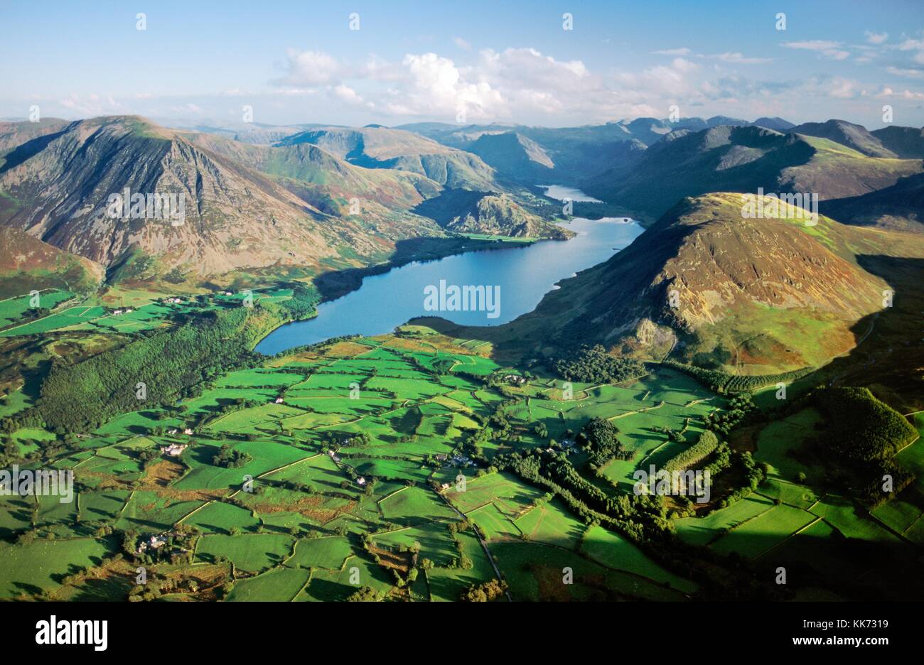 Lake District National Park. View southeast over Crummock Water, Grasmoor, Buttermere to the central fells. Cumbria. England Stock Photo