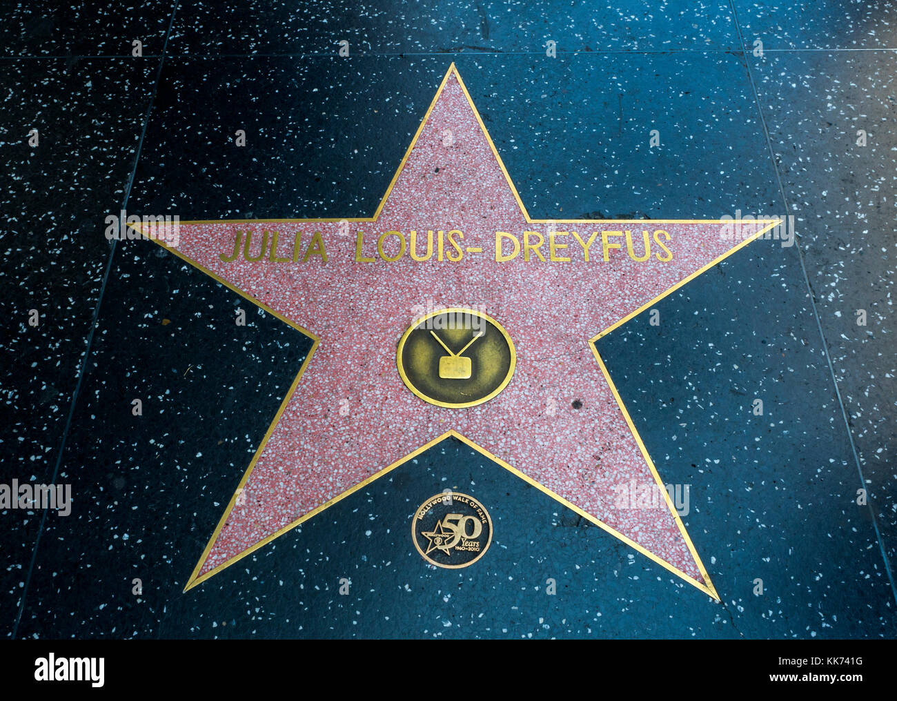 Julia Louis-Dreyfus's Star, Hollywood Walk of Fame - August 11th, 2017 - Hollywood Boulevard, Los Angeles, California, CA, USA Stock Photo
