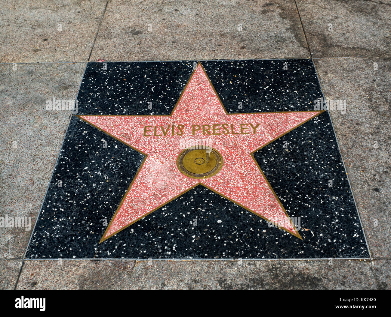 Elvis Presley's Star, Hollywood Walk of Fame - August 11th, 2017 - Hollywood Boulevard, Los Angeles, California, CA, USA Stock Photo