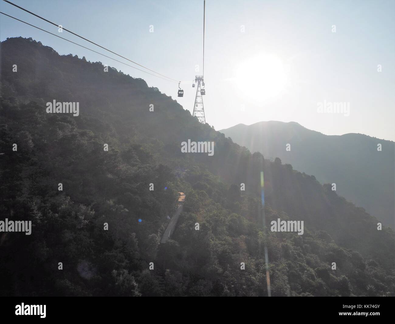 Cable car ride up Lantau Island, Hong Kong, China Stock Photo - Alamy