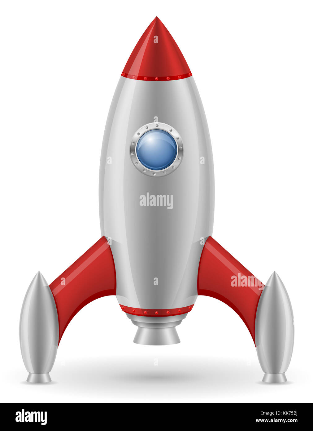 space rocket retro spaceship vector illustration isolated on white ...