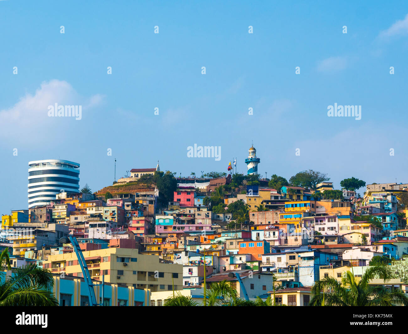 Pier & Lighthouse Hill - Guayaquil Stock Photo