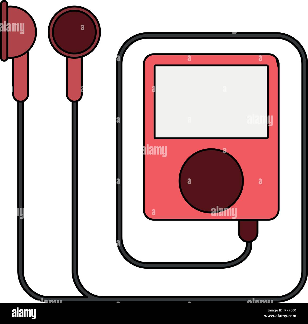 Music player with earphones Stock Vector Image & Art - Alamy