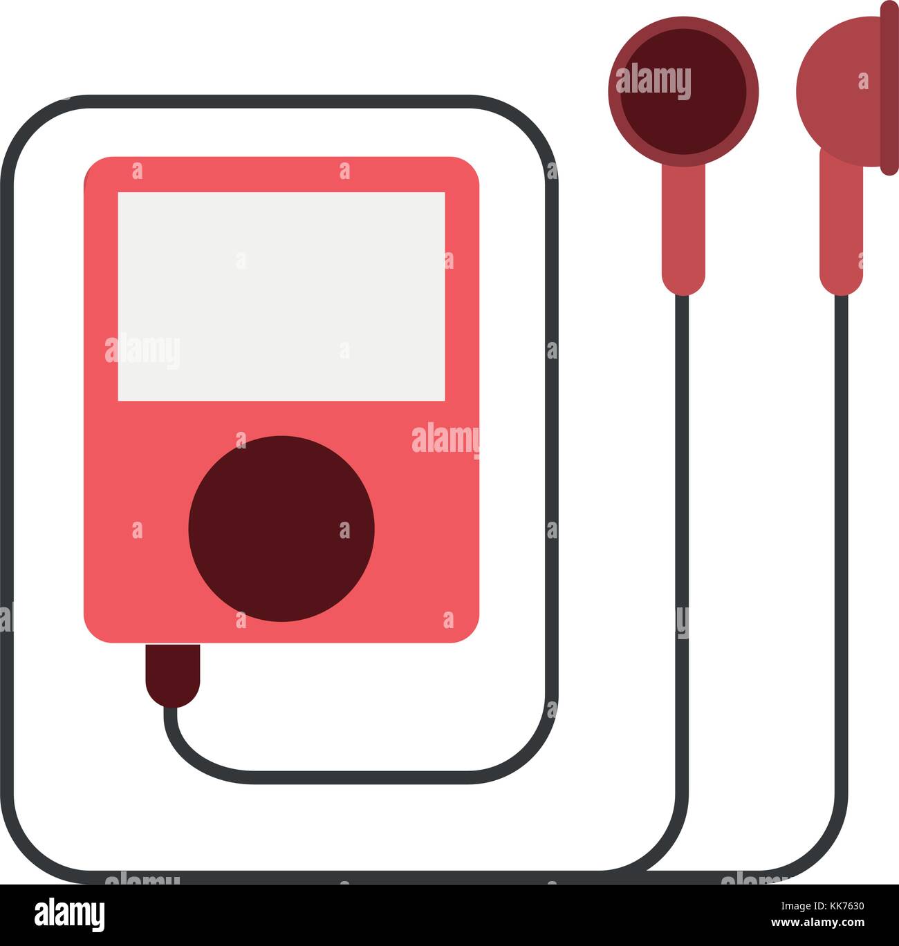 Music player with earphones Stock Vector Image & Art - Alamy