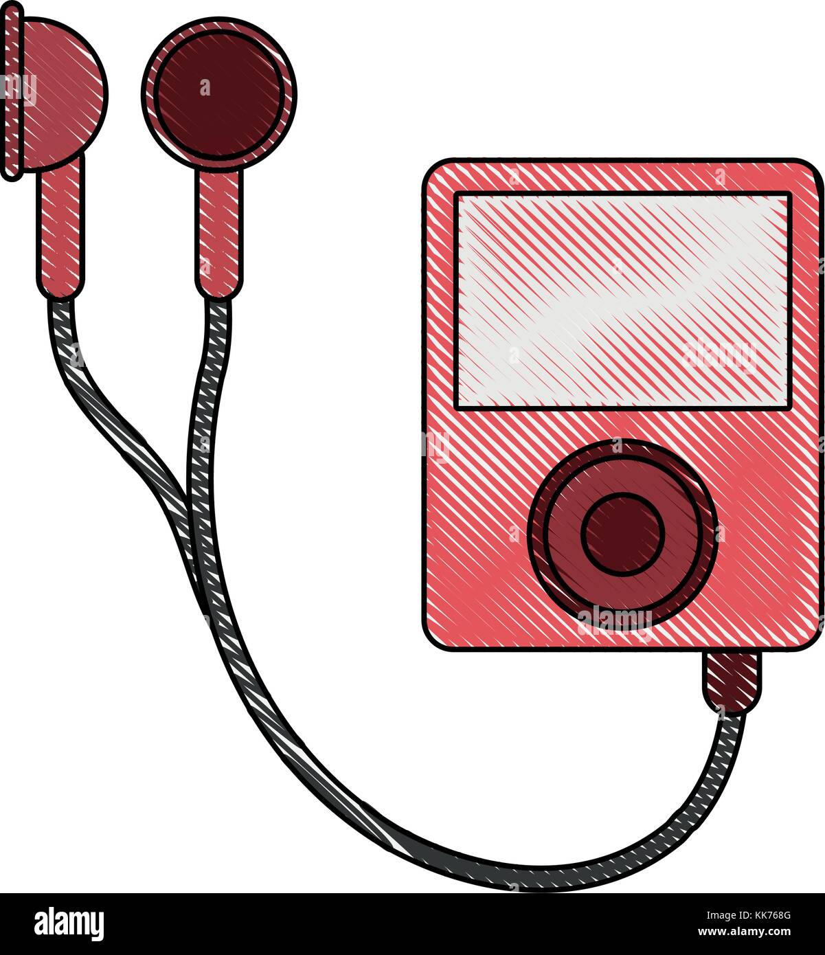 Music player with earphones Stock Vector Image & Art - Alamy