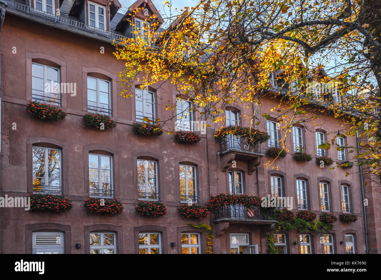 Mont Sainte-Odile Abbey, also known as Hohenburg Abbey, Mont Sainte-Odile, in German Odilienberg, peak in the Vosges Mountains, Alsace, France Stock Photo