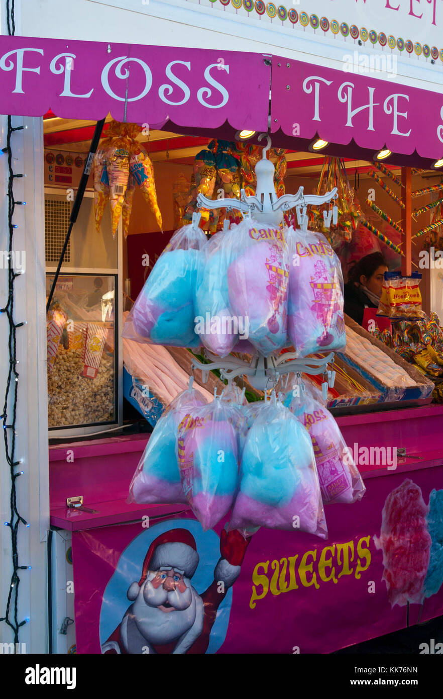 Candy Floss Stall at a Funfair Stock Photo Alamy