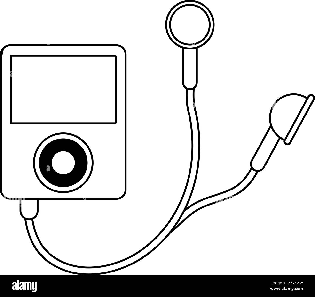 Music player with earphones Stock Vector Image & Art - Alamy