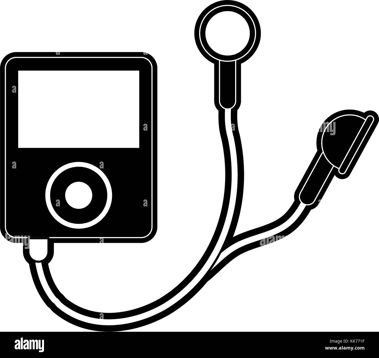 Music player with earphones Stock Vector Image & Art - Alamy