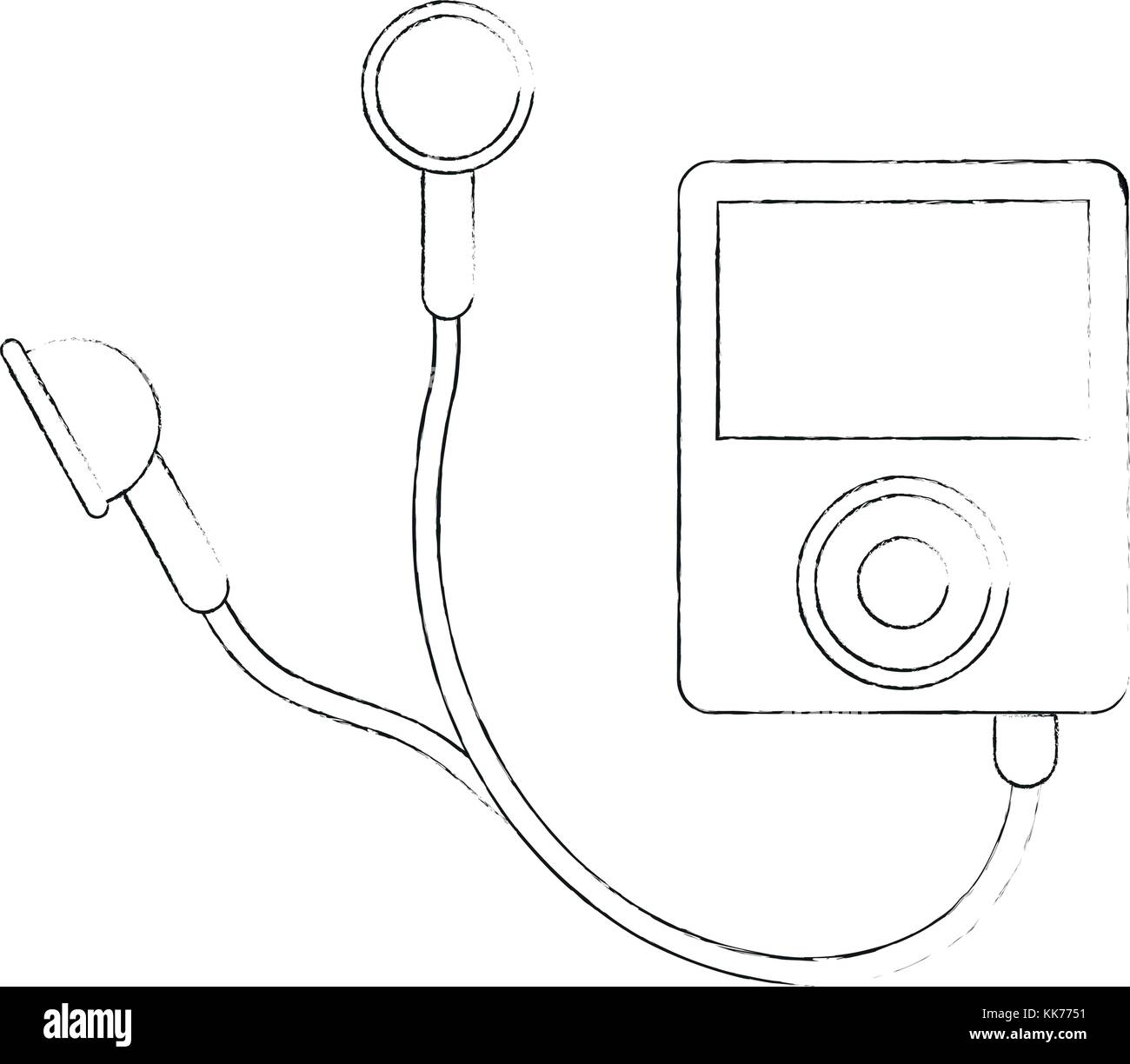 Music player with earphones Stock Vector Image & Art - Alamy