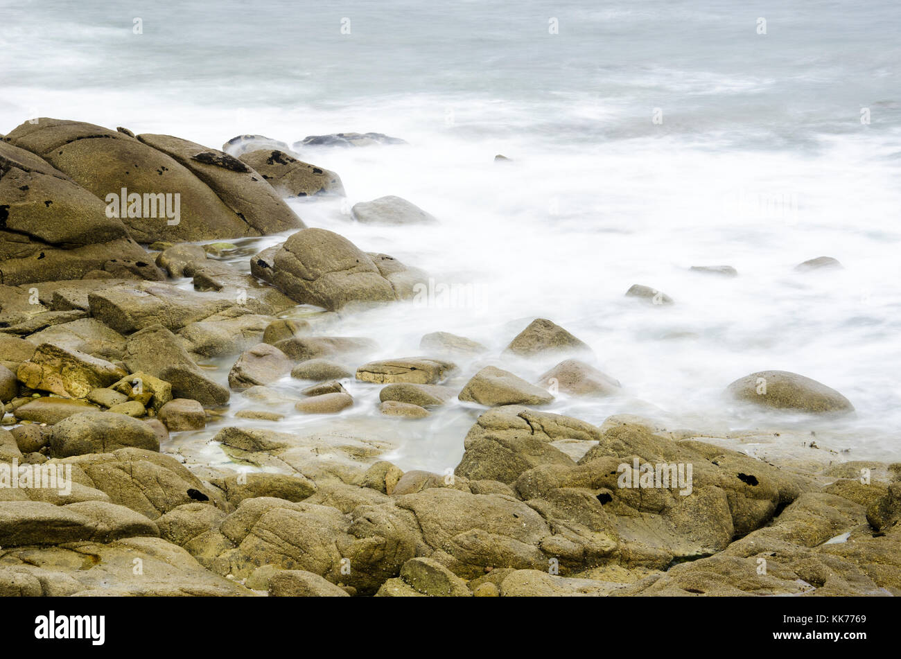 Long exposure in the south coast of Brittany Stock Photo - Alamy