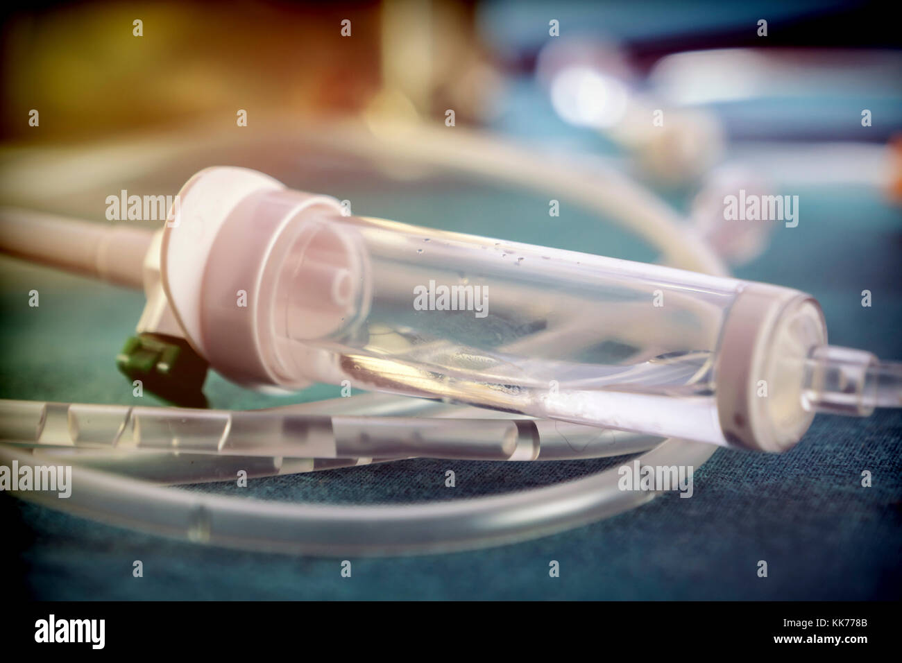 Detail of rubbers of a drip irrigation equipment in hospital operations