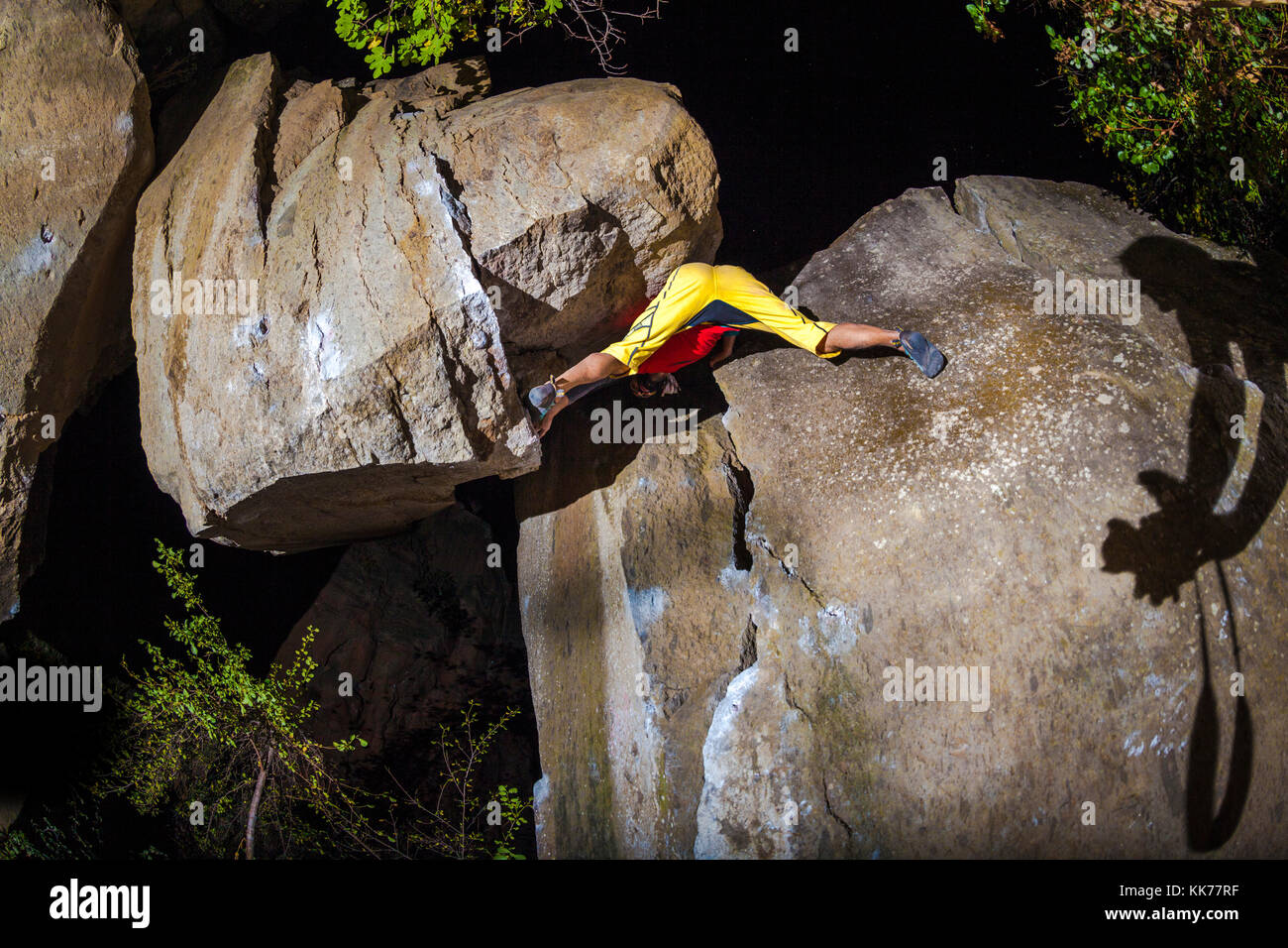 boulder climbing in Arico (Tenerife island Stock Photo Alamy
