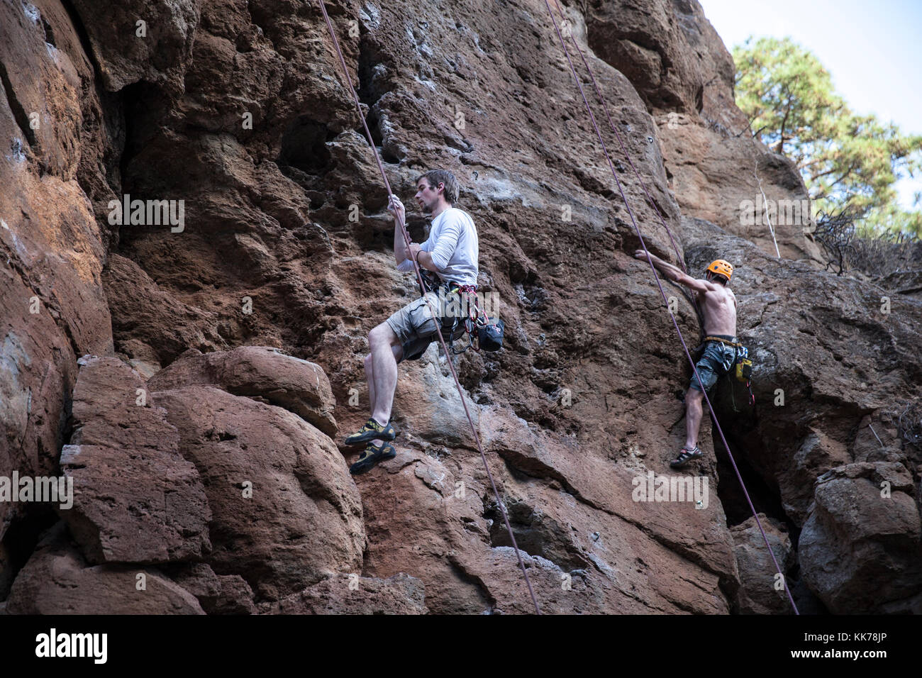 rock climbing in Arico (Tenerife island Stock Photo Alamy