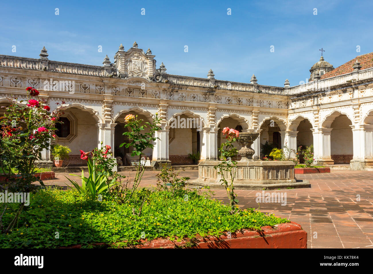 Inner courtyard of the Museum for Colonial Art | Antigua | Guatemala Stock Photo
