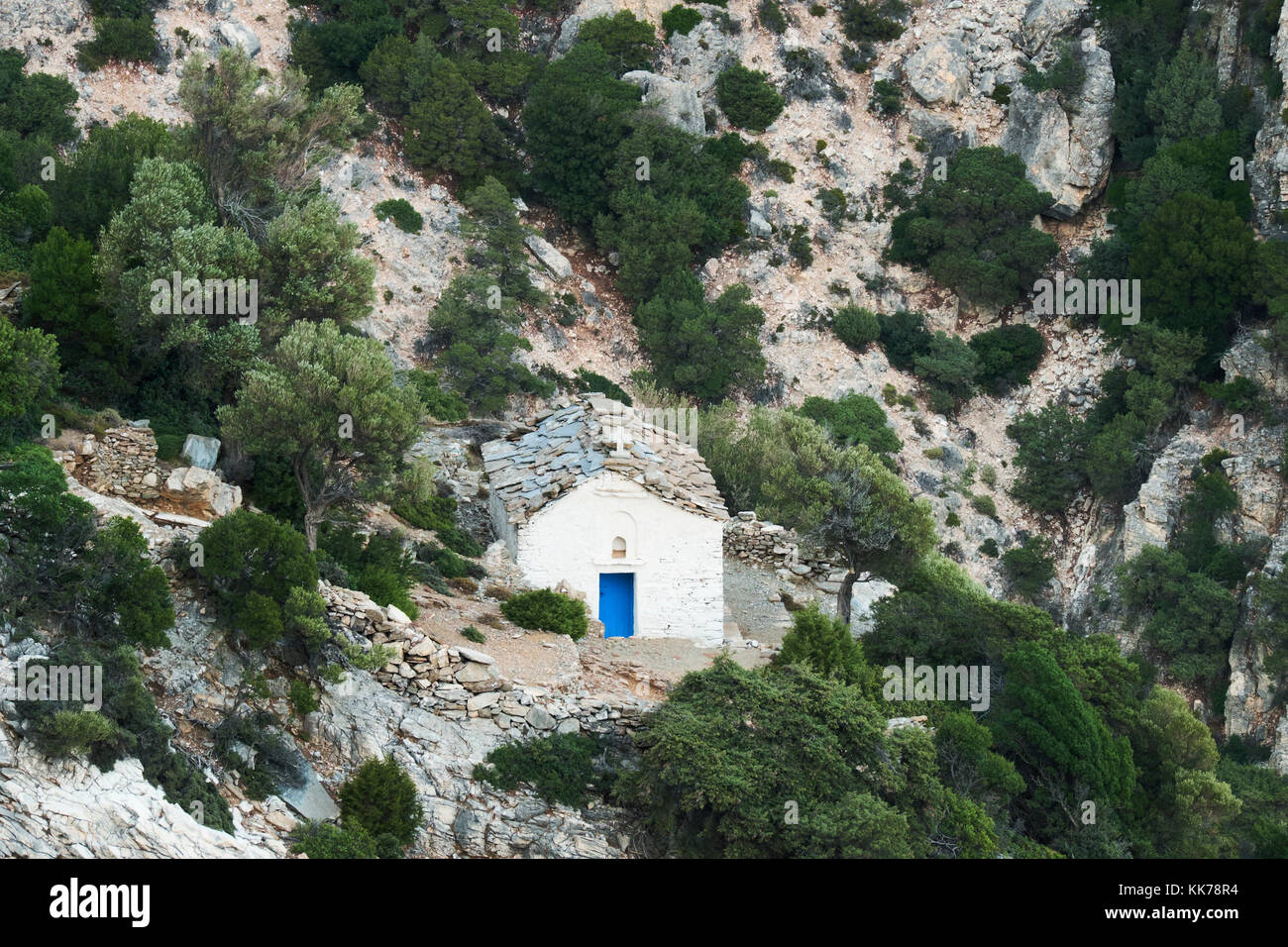 A mountain church in Ikaria, Greece Stock Photo Alamy