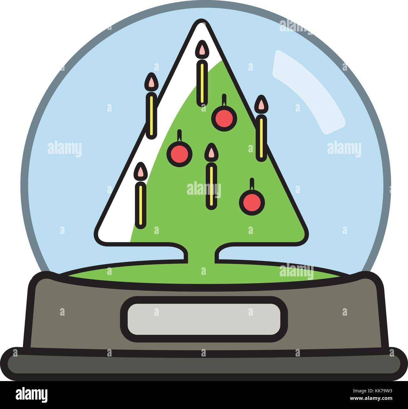 Snow globe with Christams Tree Stock Vector Image & Art - Alamy