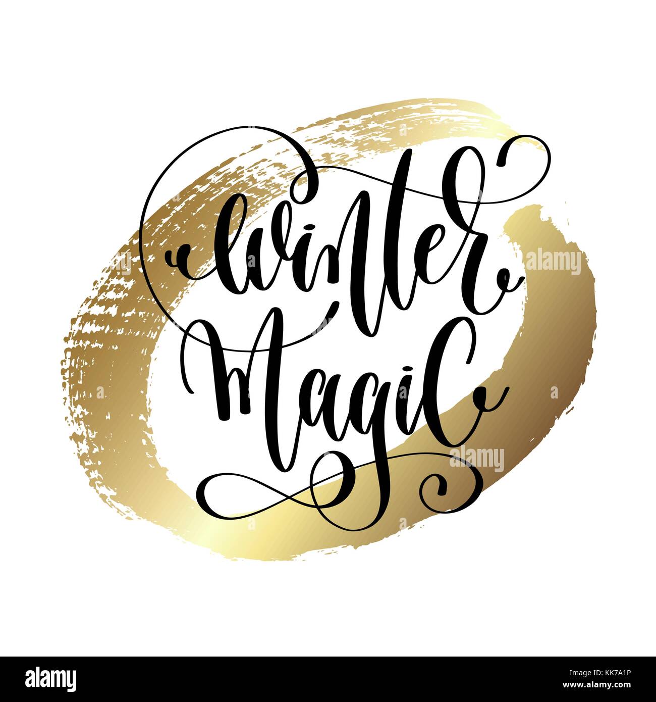 Winter Magic Lettering winter magic - hand lettering quote to winter holiday design Stock ...