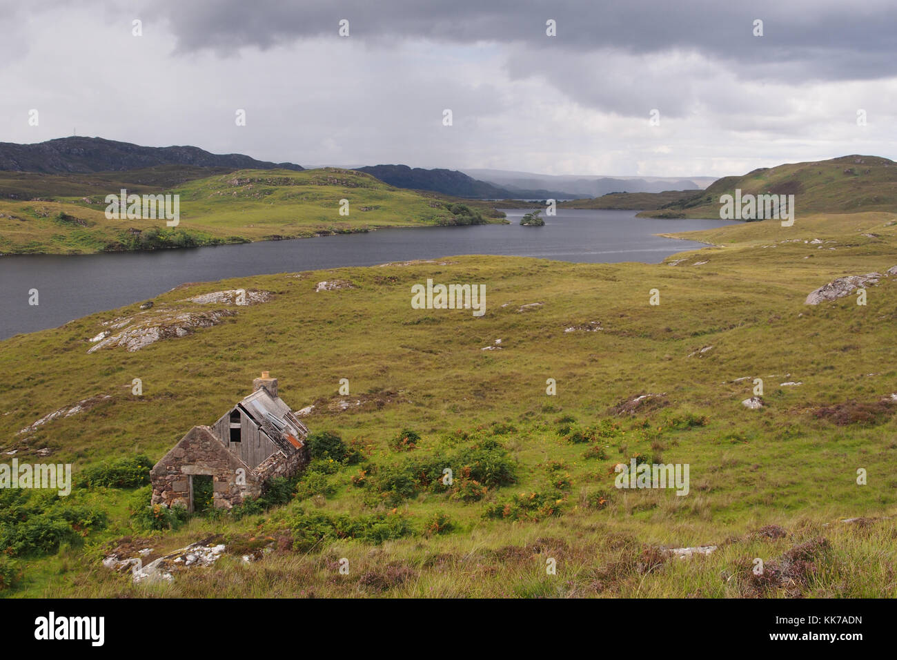 View over Loch Kernsary near Poolewe, Scotland Stock Photo