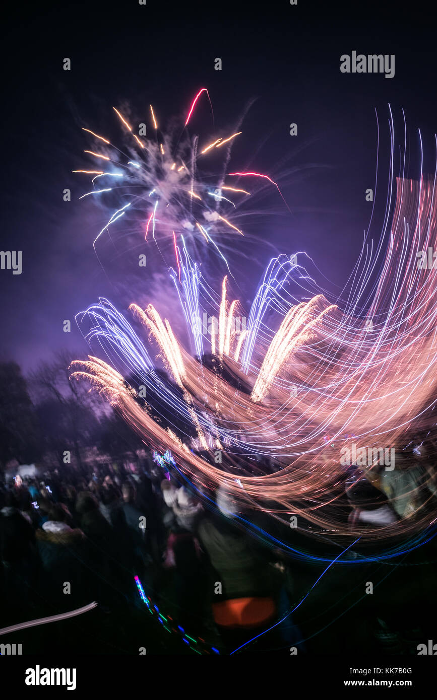 Buile Hill Fireworks 2017 Stock Photo Alamy
